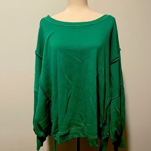 Free People Camden Sweatshirt. NWT. Tennis Green.
